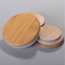 Kit com 2 potes de vidro 1L com tampa de bambu hermética — organização elegante e natural para sua cozinha.