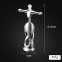 Abridor de vinho e saca-rolhas Casa Splendida em aço inox 304, com dimensões de 15,5 cm e design compacto.