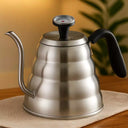 Bule Inox Chaleira Gooseneck Prata 1L ou 1.2L com Termômetro para Café e Chá Casa Splendida