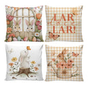 Capa de Almofada 45x45 Páscoa Kit 4 Coelhinhos Florais Casa Splendida