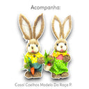 Decoração de Páscoa com 2 Coelhos da Roça