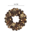 Guirlanda de Natal Casa Splendida vista superior – 34cm de diâmetro, ideal para porta de entrada, hall ou parede decorativa