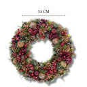 Guirlanda de Natal Casa Splendida vista superior – 34cm de diâmetro, ideal para porta de entrada, hall ou parede decorativa