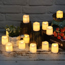 Kit com 24 velas eletrônicas LED com luz quente e efeito de chama realista para festas e decoração