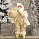 Boneco Papai Noel Tradicional na cor champanhe Casa Splendida em pé, ideal para decoração natalina sofisticada