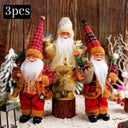 Kit com 3 Bonecos Papai Noel Tradicional Casa Splendida em diferentes modelos, conjunto decorativo de Natal para sala ou hall