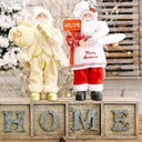 Kit com 2 Bonecos Papai Noel Tradicional Casa Splendida em diferentes modelos, conjunto decorativo de Natal para sala ou hall