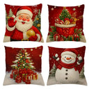 Capa de almofada natalina branca com estampa de árvore de Natal decorada e estrela dourada, tamanho 45x45cm.