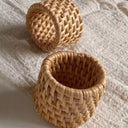 Porta-Guardanapo de Rattan Artesanal 6 Peças Casa Splendida