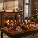 Presépio de natal 3d marrom e branco, decoração de natal