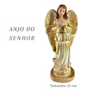 : Anjo do Senhor em gesso resinado com acabamento detalhado, peça de 22 cm do presépio de 16 peças.