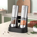 Moedor de pimenta elétrico USB com corpo em inox e silo transparente – prático e sofisticado para cozinhar