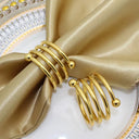 Porta-guardanapos metálicos vazados com acabamento eletroplated em dourado e prata para decoração de mesa posta