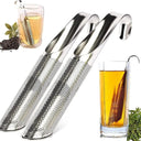 Infusor inox tubular com gancho, ideal para chá solto, elegante, prático e reutilizável – Casa Splendida