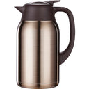 Garrafa térmica dourada Casa Splendida com alça escura, inox 316L e tamanhos 1L a 2,5L