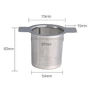 Infusor de chá em inox com malha fina e alças laterais para caneca, encaixe prático e elegante – Casa Splendida