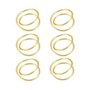 Porta‑guardanapo de metal dourado minimalista, anel duplo em mesa posta – Casa Splendida.