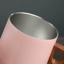 Canecas térmicas inox com tampa e pires de bambu