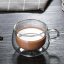 Caneca vidro borossilicato 150ml parede dupla com alça para espresso