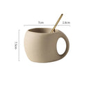 Caneca vintage cerâmica 220ml com pires de bambu minimalista