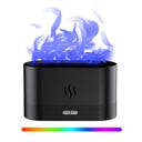 Difusor RGB Flame PRO preto soltando névoa com iluminação personalizada