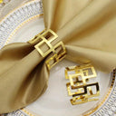 Porta-guardanapos metálicos vazados com acabamento eletroplated em dourado e prata para decoração de mesa posta