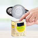 Abridor elétrico de latas com 1 toque e corte seguro – ideal para todas as idades, compacto e fácil de usar