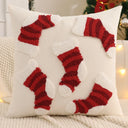 Capa de almofada de Natal tufada com meias vermelhas 45x45 cm — Casa Splendida