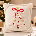 Capa creme de Natal com árvore e laço vermelho