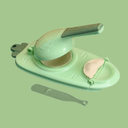 Máquina de fazer pastel amarela com alça ergonômica, ideal para cozinhar rápido e com praticidade.