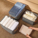 Caixa organizadora de tecido caqui para guarda-roupa
