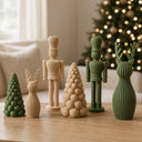 Kit Enfeites de Natal Minimalista 3D - Árvore, Renas e Quebra-Nozes