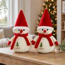 Kit 2 Bonecos de Neve em Pelúcia para Decoração de Natal