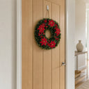 Guirlanda de Natal Estruturada 38 cm com Flores Vermelhas