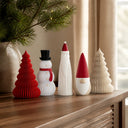 Kit Enfeites de Natal Moderno Bege e Vermelho