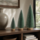 Kit 3 Mini Árvores de Natal Nevadas para Mesa