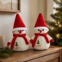 Kit 2 Bonecos de Neve em Pelúcia para Decoração de Natal