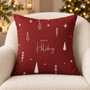 Kit 4 Capas de Almofada de Natal Pinheiros Bordo 45x45 cm