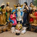 Presépio de Natal em Gesso Colorido 20 cm