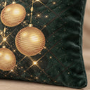Kit 4 Capas de Almofada de Natal Verde e Dourado 45x45 cm
