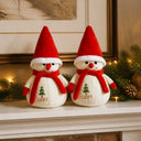 Kit 2 Bonecos de Neve em Pelúcia para Decoração de Natal