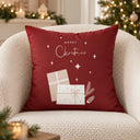 Kit 4 Capas de Almofada de Natal Pinheiros Bordo 45x45 cm