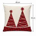 Kit 4 Capas de Almofada de Natal Xadrez Renas 45x45 cm