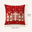 Kit 4 Peças Capa de Almofada de Natal Rústica Flocos de Neve 45x45 cm