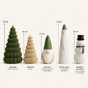 Kit Enfeites de Natal Minimalista 5 Peças com Árvores e Gnomo