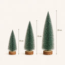 Kit 3 Mini Árvores de Natal Nevadas para Mesa