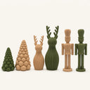 Kit Enfeites de Natal Minimalista 3D - Árvore, Renas e Quebra-Nozes