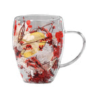Caneca de parede dupla com flores secas vermelhas – exclusiva, sofisticada e ideal para momentos especiais