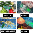 Purificador de alimentos portátil com tecnologia OH–, ideal para legumes e frutas.