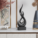 Escultura decorativa de resina com design fluido e elegante. Perfeita para sala, escritório ou mesa de centro.